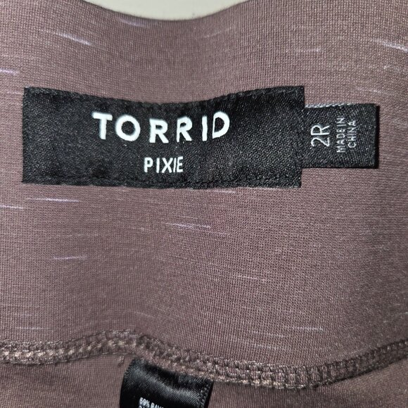 Torrid Pocket Pixie Size 2 18/20 Pants Luxe Ponte Heather Grey Purple 4147 - Picture 3 of 8